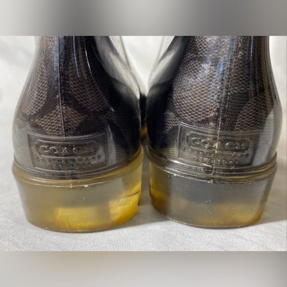 Coach WOMEN’S PIXIE SIGNATURE RUBBER RAIN BOOTS Size 9 GC - Picture 9 of 9